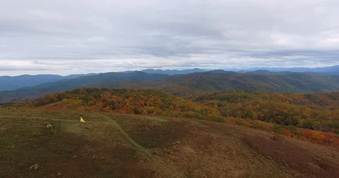 Aerial view Sunset on Max Patch MountainAppalachian Mountains, Tennessee &amp; North 스톡 동영상 86646461
