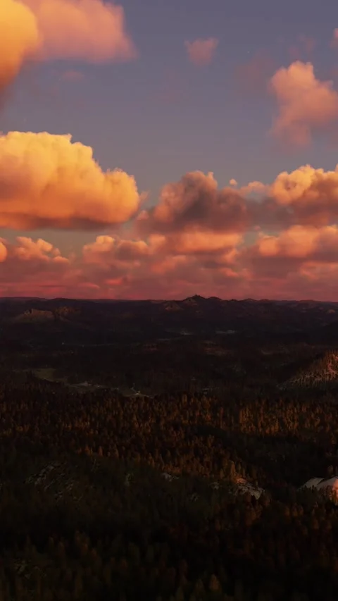 Aerial view at sunset of Mount Rushmore - South Dakota Stock-Footage 283142331