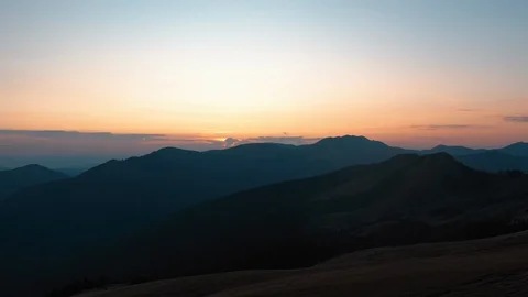 Aerial View with Sunset Mountains Drone 4k Video stock 116264679