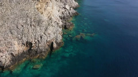 Aerial view of sunset over bay at Bisevo island, Croatia Stock Footage 131048211