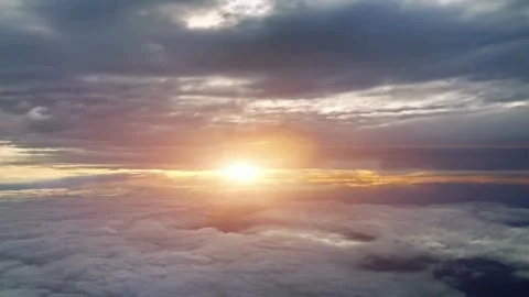 Aerial View of Sunset Over Cloud Layer Video stock 310245403