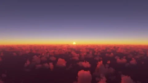 Aerial view at sunset over the clouds of the Simpson Desert Northern Territory Stock Footage 249868902