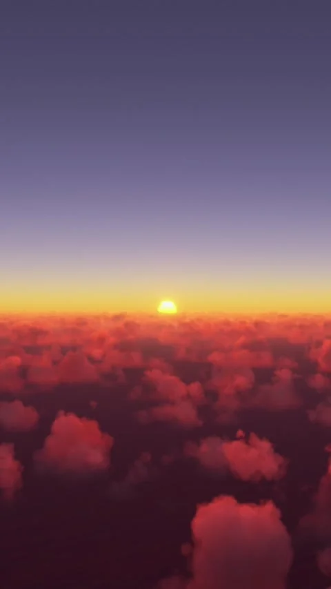 Aerial view at sunset over the clouds of the Simpson Desert Northern Territory Stock Footage 284884675