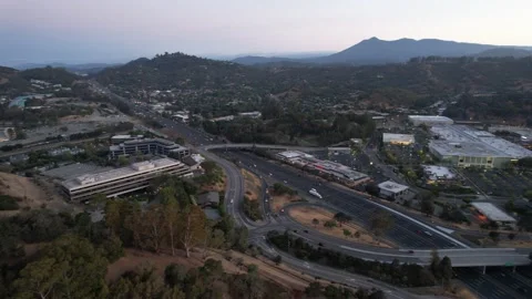 Aerial view of a sunset over the Coastal Range, California Stock Footage 167533121