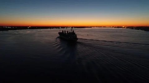 Aerial View of Sunset over Delaware River Philadelphia PA Stock Footage 85029962