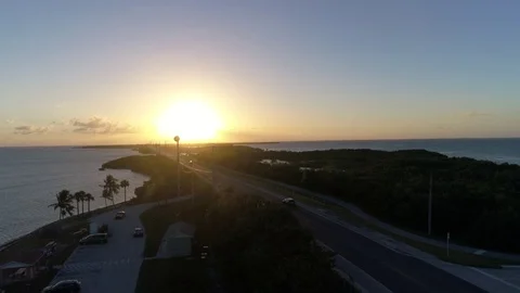 Aerial view of sunset over florida keys Stock Footage 71116656