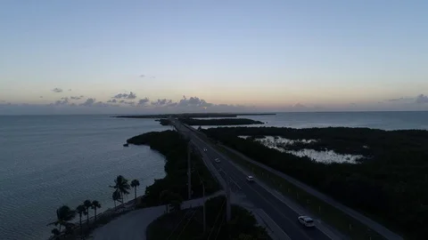 Aerial view of sunset over florida keys Stock Footage 71137053
