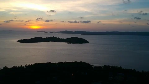 Aerial view of the sunset on the Philippines Stock Footage 109796172