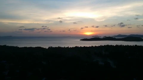 Aerial view of the sunset in the Philippines 스톡 동영상 109796206