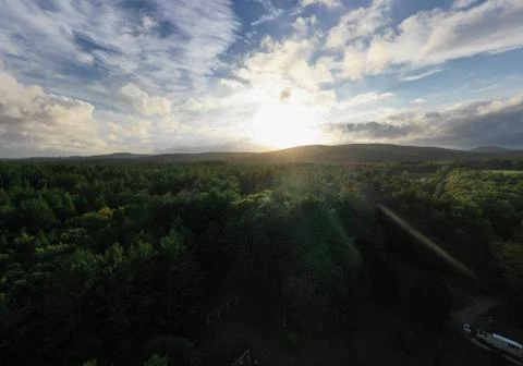 Aerial View with sunset Fotos de archivo