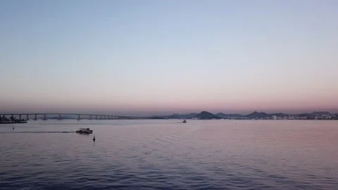 Aerial view of sunset in Rio de Janeiro Port Area and Maua Square Stock Footage 155554161