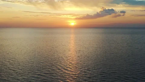 Aerial view of Sunset on the sea. Stock Footage 232907452