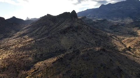 Aerial view of Superstition Mountain and Flatiron, United States. Stock Footage 312759875