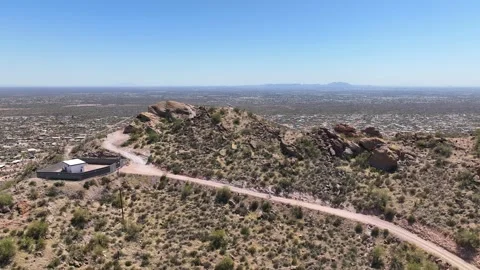 Aerial view of Superstition Mountain range, United States. Stock Footage 312386859