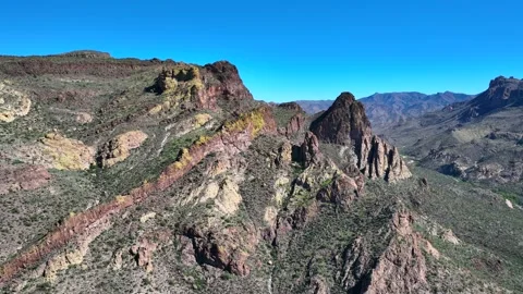 Aerial view of Superstition Mountain, United States. Stock Footage 320165627