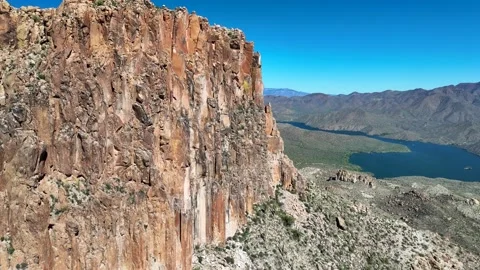 Aerial view of Superstition Mountain, United States. Stock Footage 320165655