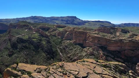 Aerial view of Superstition Mountain, United States. Stock Footage 320165677