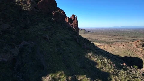 Aerial view of Superstition Mountain, United States. Stock Footage 320165706