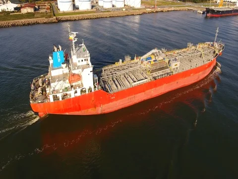 Aerial view of support vessel in motion from the front - 21 Stock-Footage 80217712