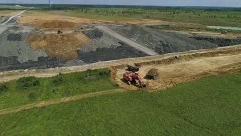Aerial View of Surface Coal Mining in Indiana 10 Stock Footage 236257411
