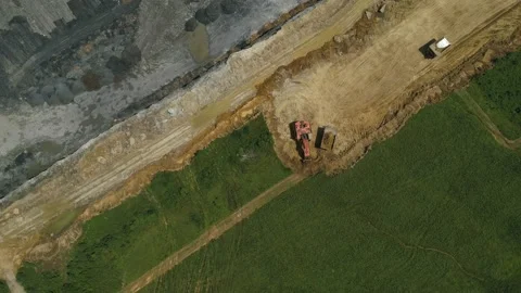 Aerial View of Surface Coal Mining in Indiana 8 Stock Footage 236257412