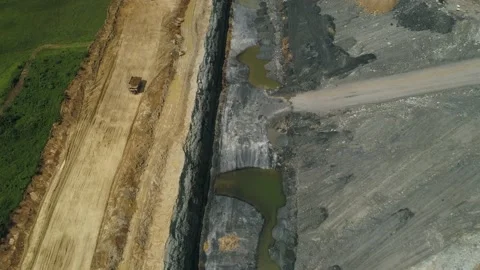 Aerial View of Surface Coal Mining in Indiana 12 Stock Footage 236257469