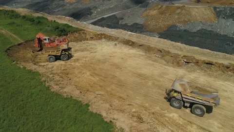 Aerial View of Surface Coal Mining in Indiana 16 Stock Footage 236258323