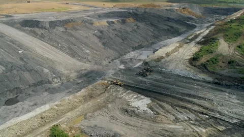 Aerial View of Surface Coal Mining in Indiana 17 Stock Footage 236258362