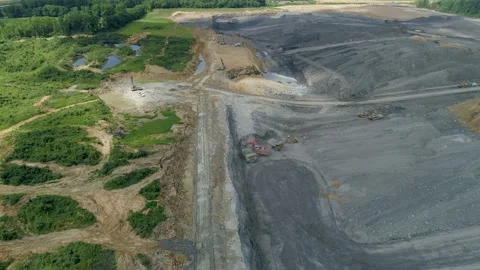 Aerial View of Surface Coal Mining in Indiana 19 Stock-Footage 236258964