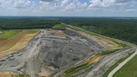 Aerial View of Surface Coal Mining in Indiana 1 Stock Footage 236259078
