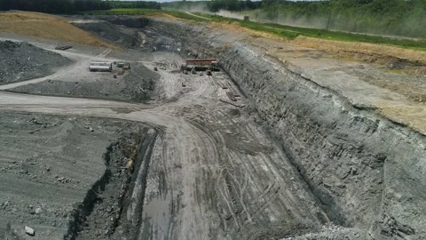 Aerial View of Surface Coal Mining in Indiana 6 Stock Footage 236259299