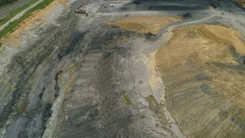 Aerial View of Surface Coal Mining in Indiana 7 Stock Footage 236259303