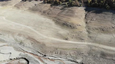 Aerial view of surface of a dry lake Stock Footage 143940109