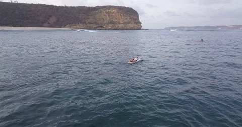 Aerial view of surfer Stock Footage 128651136