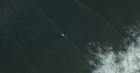 Aerial view of surfer in ocean Stock Footage 128646640