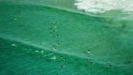 Aerial View Of Surfers At Bondi Beach Sydney Australia Stock Footage