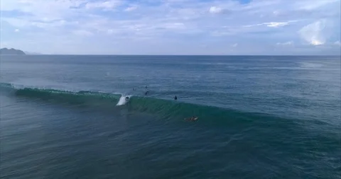 Aerial view of surfers. Stock Footage 102847608