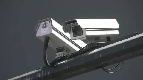 Aerial view of surveillance camera Stock Footage 168399658