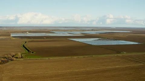 Aerial view of Sutter rice fields Northern California Stock Footage 64793044