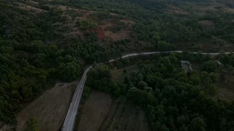 Aerial view of suv car moving by greece mountain road Vídeos de archivo 170010704