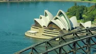 Aerial View Of Sydney Harbor Bridge And Opera House Australia Stock Footage