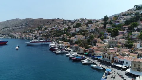 Aerial View of Symi 스톡 동영상 82300404