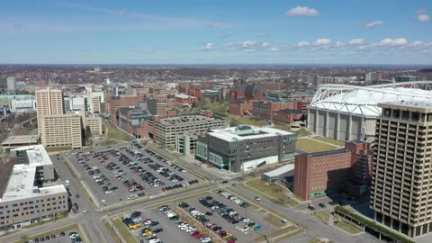 Aerial View of Syracuse University NY Stock Footage