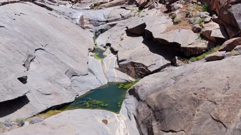 Aerial View of t Desert Oasis at Arco de las Peñitas, Fuerteventura 库存影片 335508564