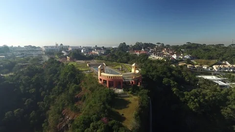 Aerial view of Tangua Park. CURITIBA, PARANA/BRAZIL. July, 2017. Stock Footage