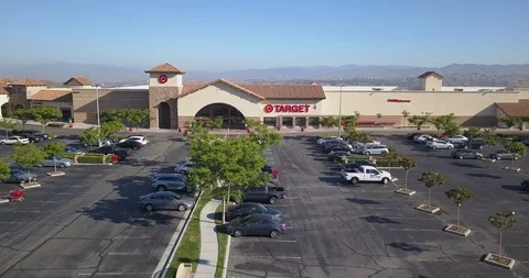 Aerial View of Target Retail Store, Los Angeles California USA. Parking, Stock Footage 123014893