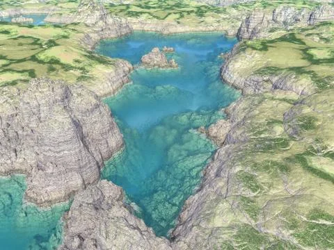 Aerial view of a tarn Stock Illustration