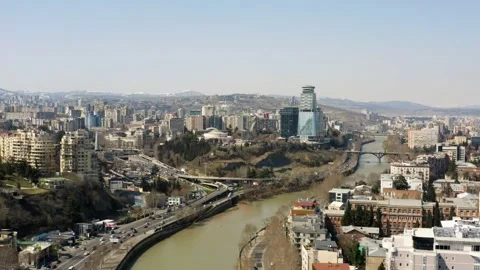 Aerial view of Tbilisi Video stock 173456910