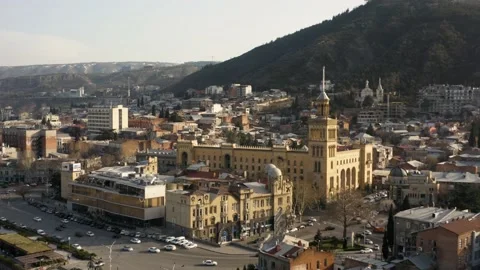 Aerial view of Tbilisi Stock Footage 183022147