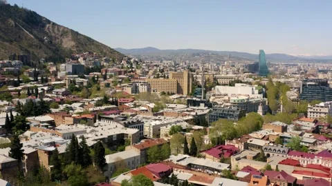 Aerial view of Tbilisi Video stock 184470427